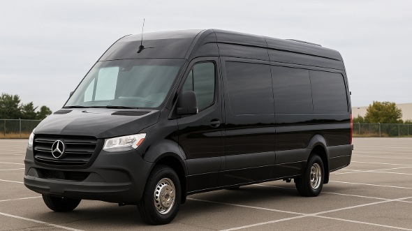 Exterior of Charter Bus Company Frisco's 14 Passenger Sprinter Limousine in Frisco