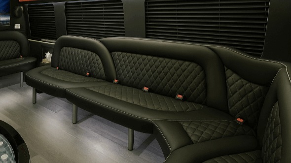 Interior of Charter Bus Company Garland's 14 Passenger Sprinter Limousine in Garland