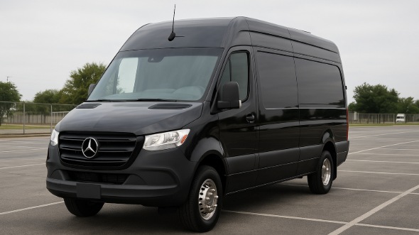 Exterior of Charter Bus Company McKinney's 14 Passenger Sprinter Limousine in McKinney