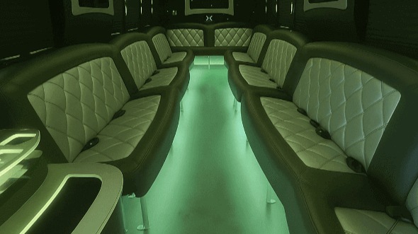 Interior of Charter Bus Company Allen's 25 Passenger Party Bus in Allen