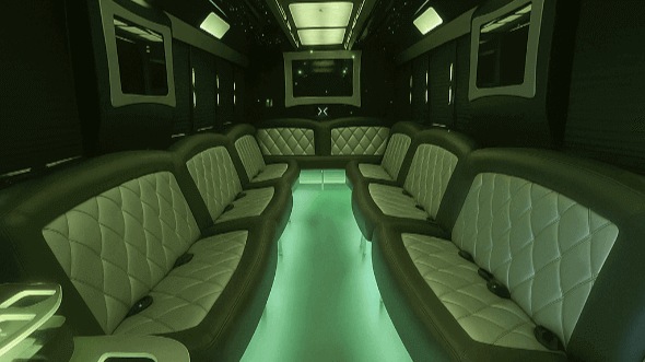 Interior of Charter Bus Company Mesquite's 25 Passenger Party Bus in Mesquite