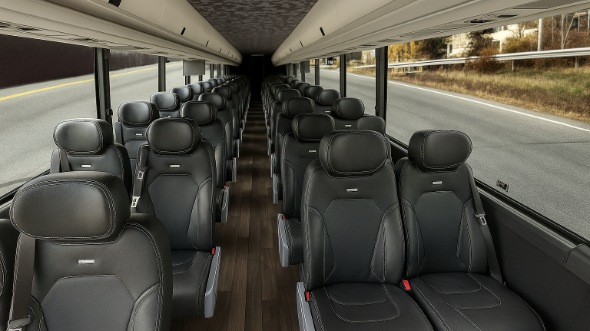 Interior of Charter Bus Company Plano's 28 Passenger Minibus in Plano