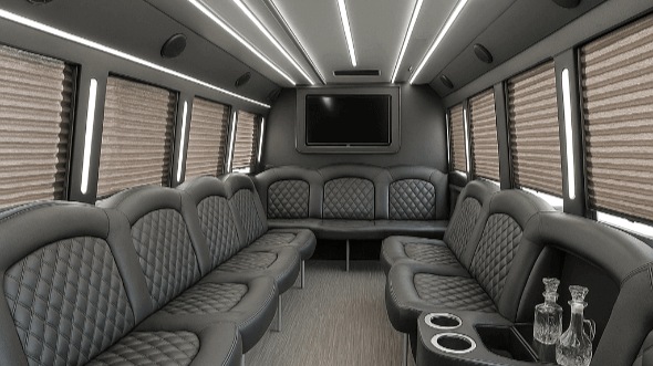 Interior of Charter Bus Company Richardson's 28 Passenger Party Bus in Richardson