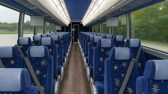 Interior of Charter Bus Company Plano's 40 Passenger Charter Bus in Plano