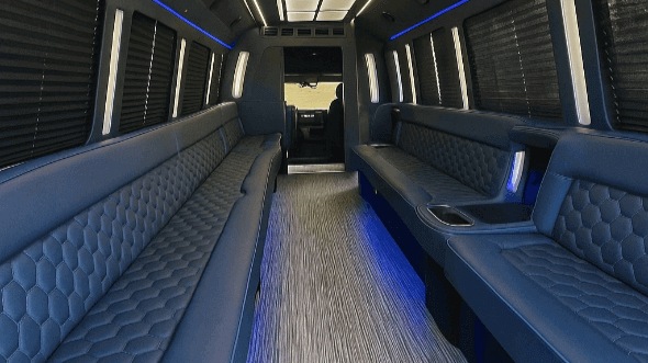 Interior of Charter Bus Company Richardson's 40 Passenger Party Bus in Richardson