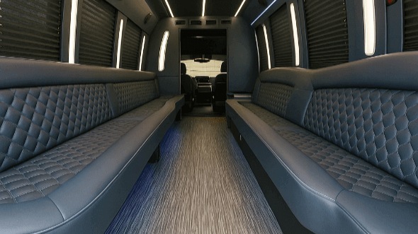 Interior of Charter Bus Company Rowlett's 40 Passenger Party Bus in Rowlett