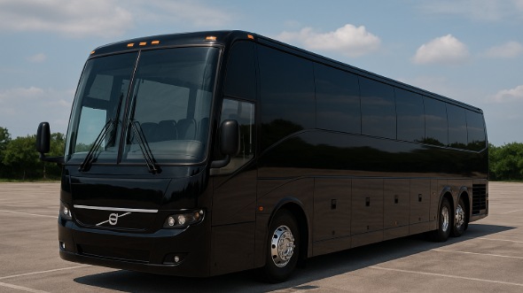 Exterior of Charter Bus Company Plano's 44 Passenger Charter Bus in Plano
