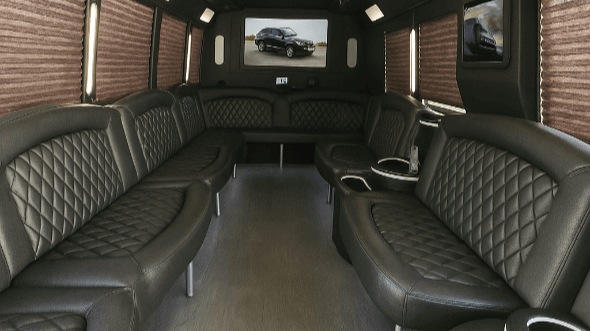 Interior of Charter Bus Company Mesquite's 50 Passenger Party Bus in Mesquite