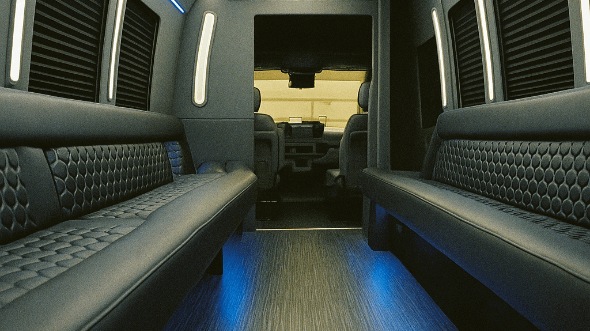 Interior of Charter Bus Company Richardson's 50 Passenger Party Bus in Richardson