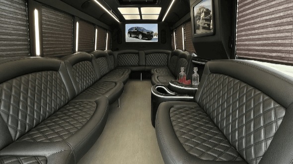 plano 20 passenger party bus interior