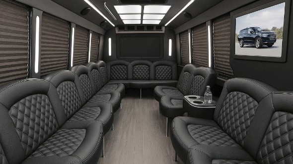 plano 40 passenger party bus interior